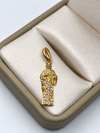 Dije San Judas Circones Blancos Oro amarillo 18k 1,66 Gr / 1,71 mm / 3 Cm
