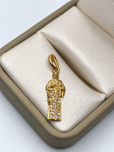 Dije San Judas Circones Blancos Oro amarillo 18k 1,66 Gr / 1,71 mm / 3 Cm