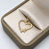 Dije Corazon Estrella Circones blancos Oro amarillo 18k 1,05 Gr / 1,5 mm / 2,2 Cm