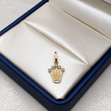 Dije RX Silueta Circon Blanco Oro amarillo 18k 0,92 Gr / 0,93 mm / 1,5 Cm