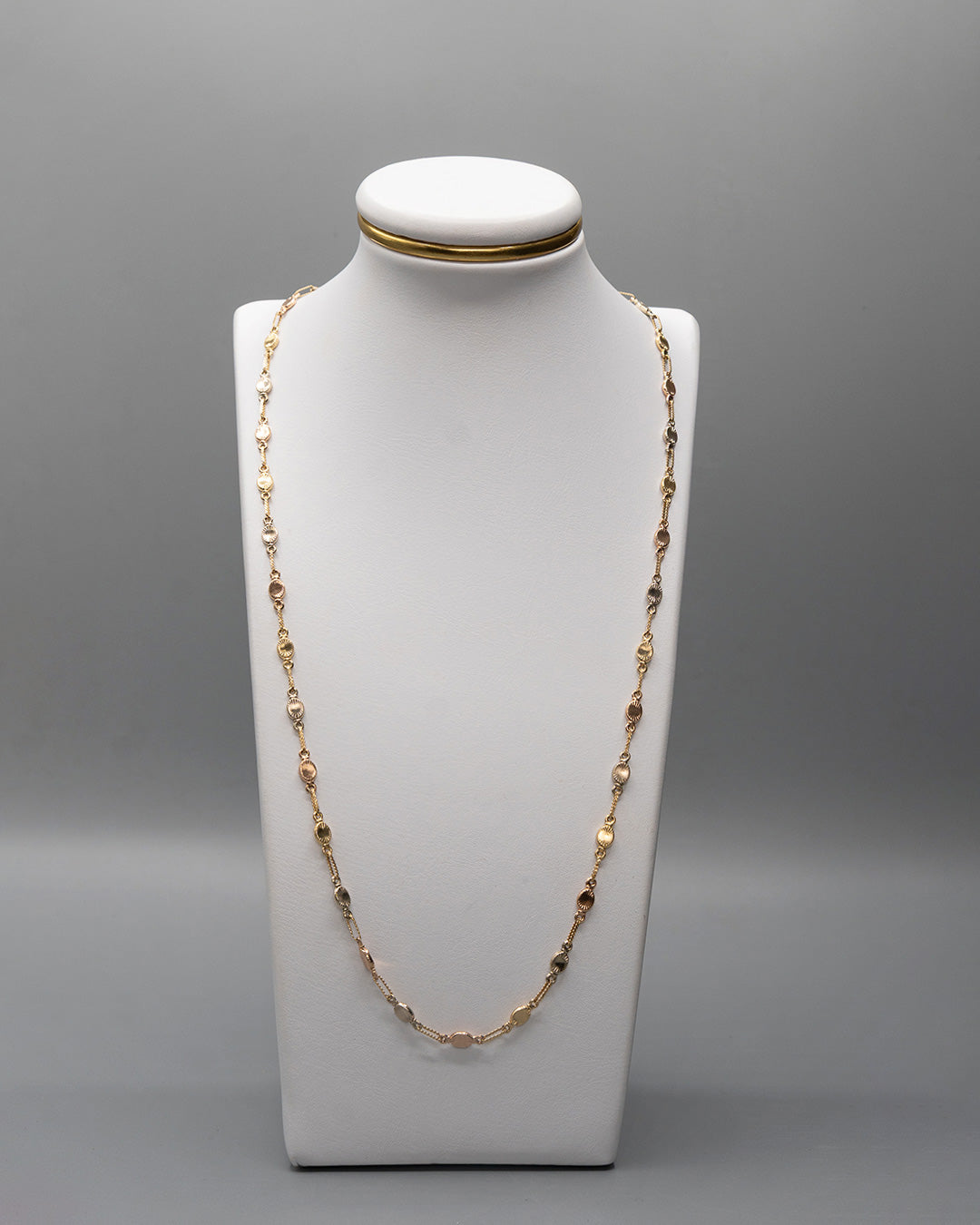 Cadena Rústica Tres oros 18k 8,12 Gr / 4,6 mm / 60 Cm Broche 0,80