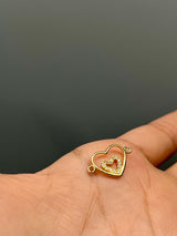 Herraje Corazón Doble Circon Blanco Oro amarillo 18k 1,10 Gr / 2 Cm