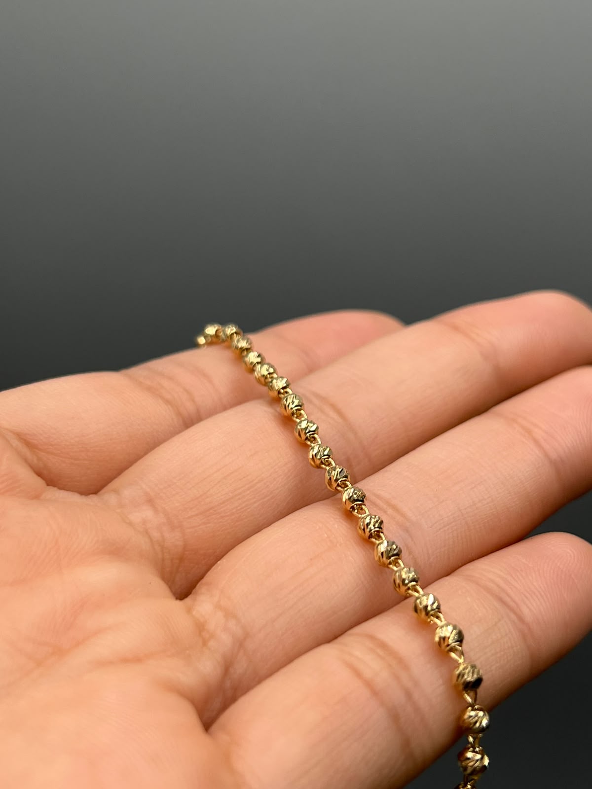 Pulso Militar Diamantado Oro amarillo 18k 3,27 Gr / 2,87 mm / 18,5 Cm