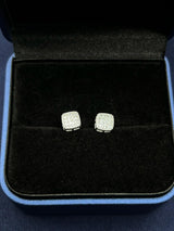 Topos De Plata De Plata Cuadrado Circon Blanco PTLB219