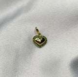 Dije Corazón Circón Oro amarillo 18k 1,33 Gr / 11,53 mm / 1,6 Cm