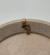 Dije delfín circón oro amarillo 18k 0,76 gr / 10,68 mm / 2,4 cm