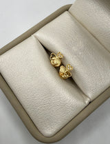 Topos trebol corazones circon blanco oro amarillo 18k 0,75 gr / 5,95 mm