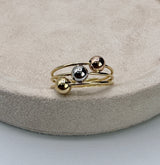 Anillo bola lisa tres oros oro amarillo 18k / talla 5 1/2 / 2,17 gr / 3,66 mm