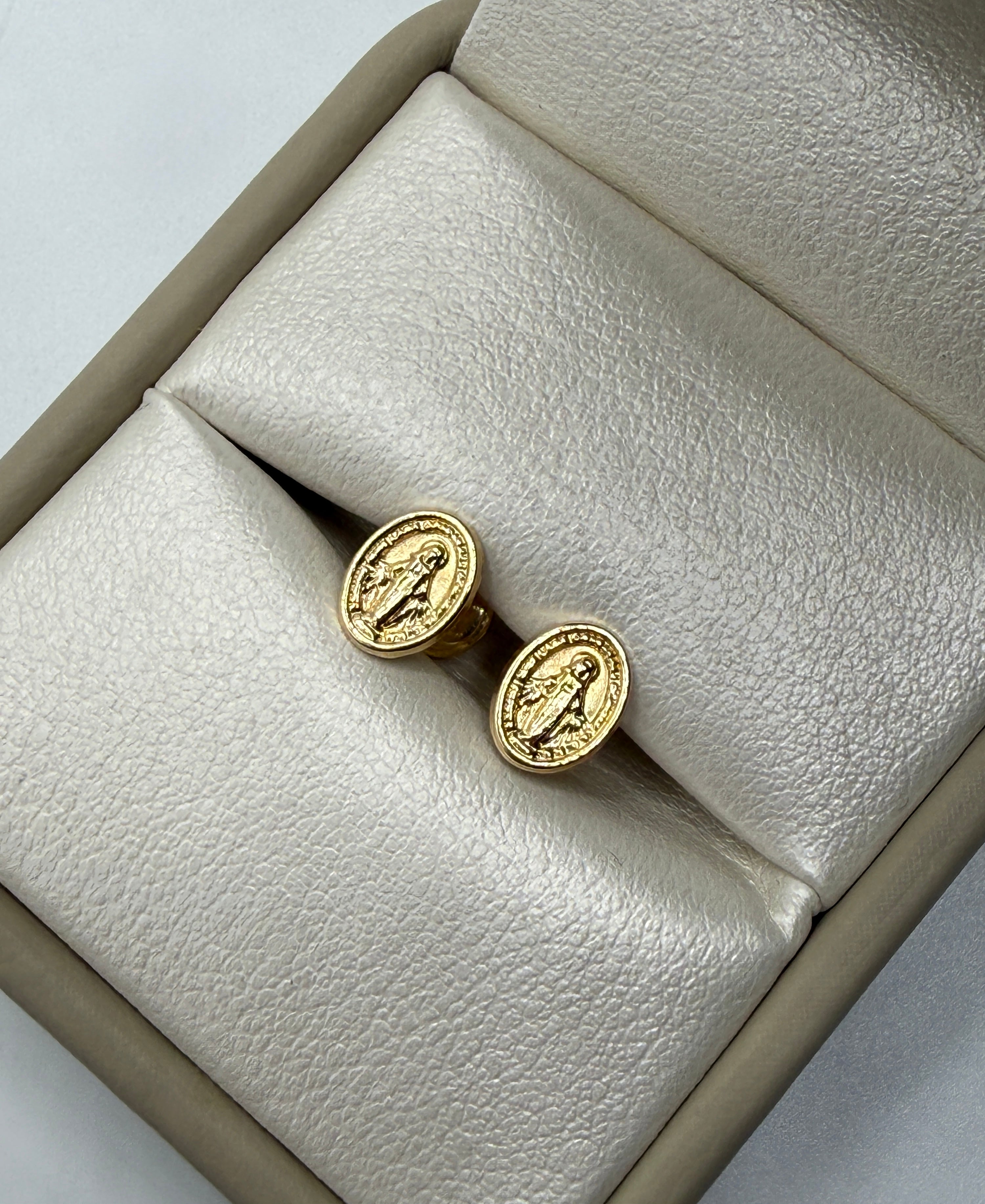 Topos virgen milagrosa oro amarillo 18k 0,66 gr / 8,15 mm