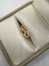 Topos corazón silueta cirones blancos oro amarillo 18k 0,62 Gr / 5,98 mm