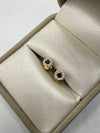 Topos circulo de circón azul y blanco oro amarillo 18k 0,60 Gr / 4,7 mm