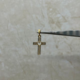 Dije Cruz Corazón Circon Blanco Oro amarillo 18k 1,45 Gr / 1,39 mm / 2,3 Cm