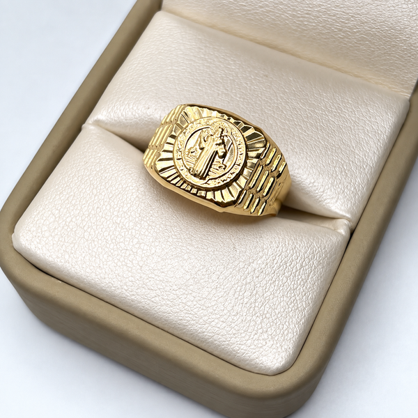 Anillo San Benito Apliques Oro amarillo 18k / Talla 10 1/2 / 2,91 Gr / 4,62 mm