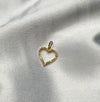 Dije Corazón Circón Blanco Oro amarillo 18k 0,70 Gr / 13,53 mm / 2 Cm