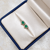 Topos Corazones de Esmeralda Rodeados en Moissanita Oro amarillo 18k 1,81 Gr / 4 mm
