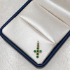 Dije Cruz Circón Verde Oro amarillo 18k 0,77 Gr / 1,80 mm / 1,4 Cm