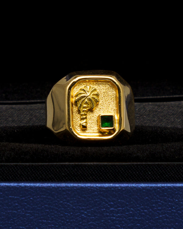 Anillo Palmera Oro amarillo 18k / Talla 8 / 3,51 Gr