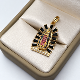 Dije Virgen de Guadalupe Circones Negros, Azules y Rojo Oro amarillo 18k 4,62 Gr / 4,20 mm / 3,3 Cm