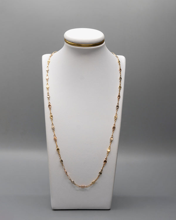 Cadena Rústica Tres oros 18k 8,12 Gr / 4,6 mm / 60 Cm Broche 0,80