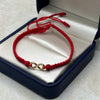 Pulsera tejida Herraje Infinito y neoprenos rojos Oro amarillo 18k 0,37 Gr