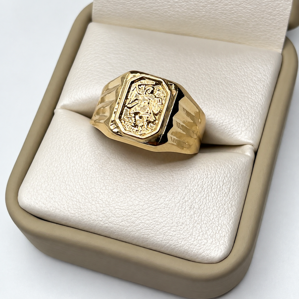 Anillo Arcangel San Miguel Oro amarillo 18k / Talla 12 / 3,61 Gr / 5,30 mm