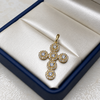 Dije Cruz Circones Blanco Oro amarillo 18k 3,60 Gr / 3,30 mm / 3,00 Cm
