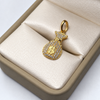 Dije Bolsa de Dinero Circones Blancos Oro amarillo 18k 2,29 Gr / 2,63 mm / 2,7 Cm