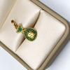 Dije Bolsa de Dinero Circones Verdes Oro amarillo 18k 2 Gr / 2,44 mm / 2,6 Cm