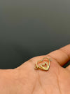 Herraje Corazón Doble Circon Blanco Oro amarillo 18k 1,10 Gr / 2 Cm