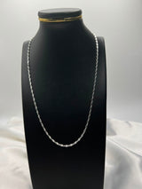 Cadena De Plata Plana Diamantada PTLB176