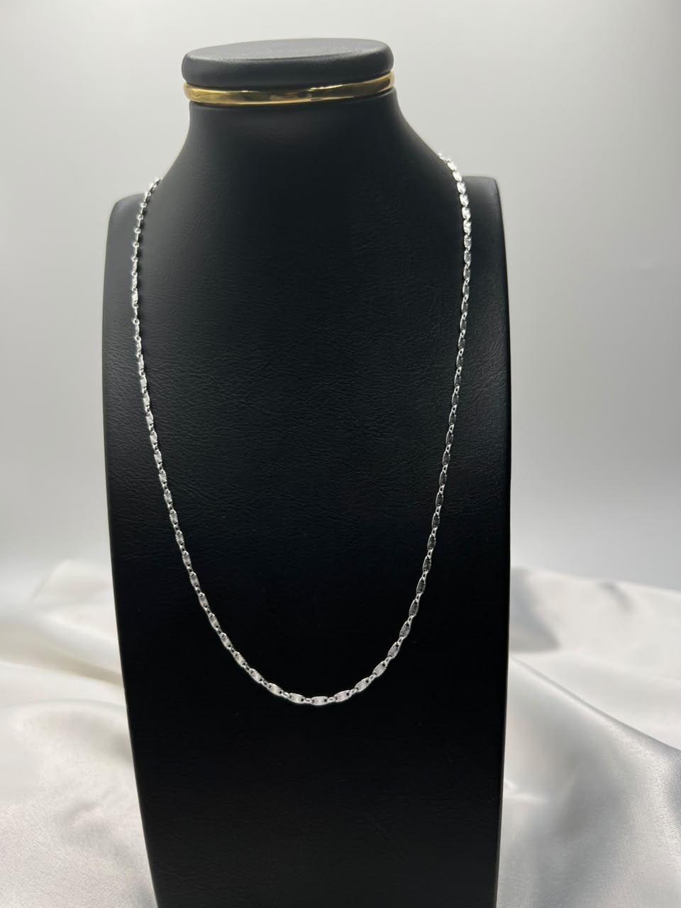 Cadena De Plata Plana Diamantada PTLB177