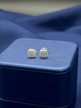 Topos De Plata De Plata Cuadrado Circon Blanco PTLB219