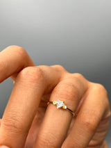 Anillo Circon Corazón Oro amarillo 18k / Talla 5 / 1,07 Gr