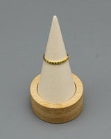 Anillo Arandela Circón Verde Oro amarillo 18k / Talla 6 / 0,80 Gr