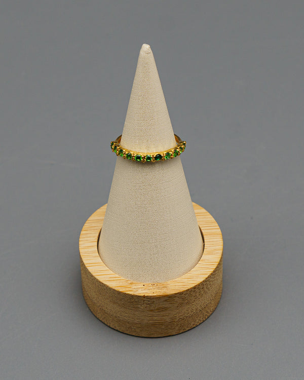 Anillo Circones Verdes Oro amarillo 18k / Talla 5 / 1,54 Gr