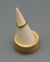 Anillo Circones Verdes Oro amarillo 18k / Talla 5 / 1,54 Gr