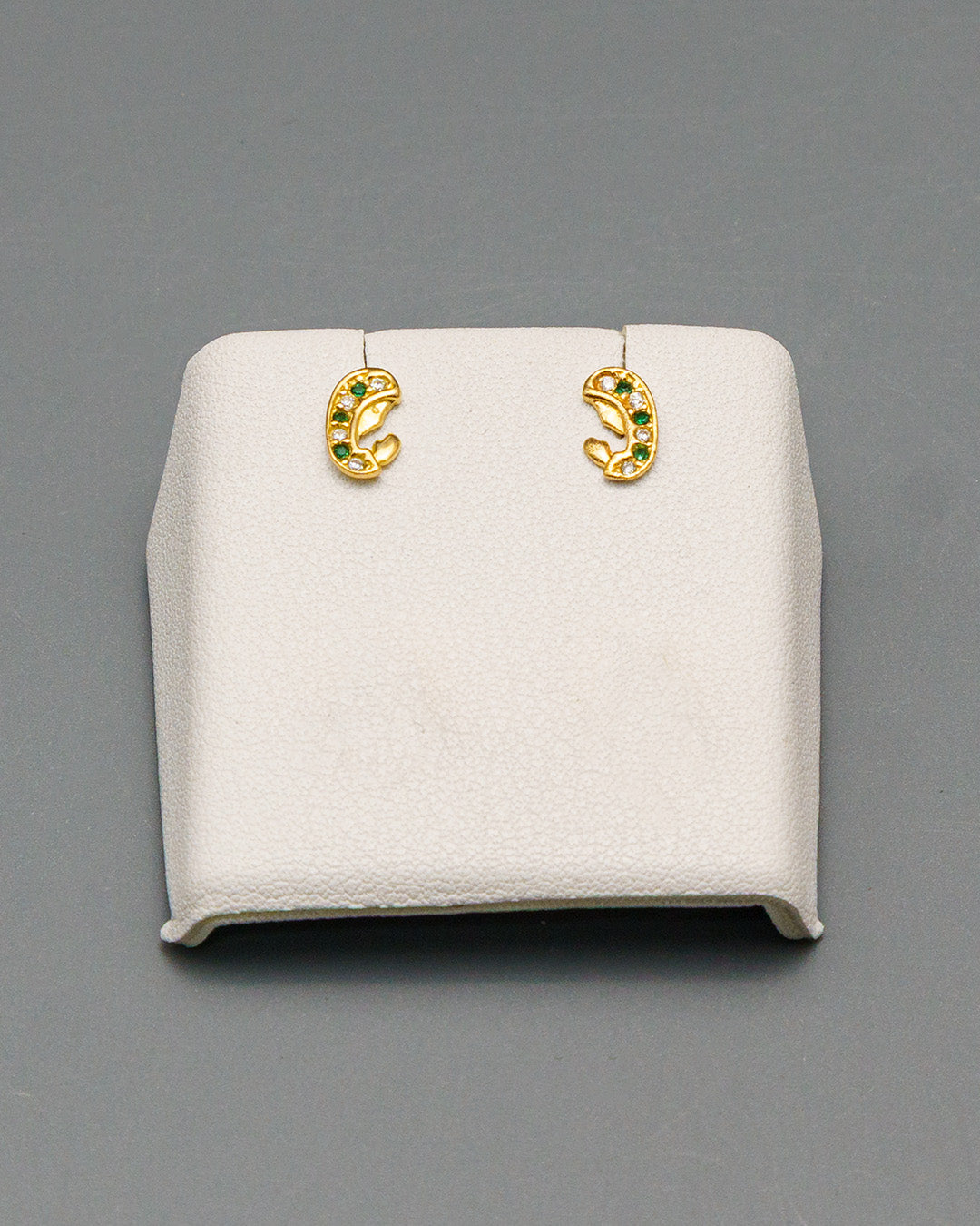 Topos Virgen Circón Verde Oro amarillo 18k 0,89 Gr / 5,03 mm