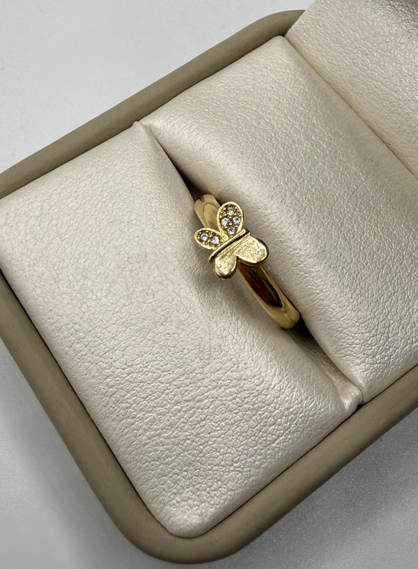 Anillo mariposa oro amarillo 18k / talla 6 / 1,07 gr