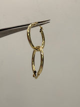 Candonga semi entorchada oro amarillo 18k 1,66 gr / 2,4 cm