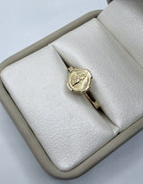 Anillo virgen milagrosa oro amarillo 18k / talla 8 / 0,90 gr / 1,6 mm