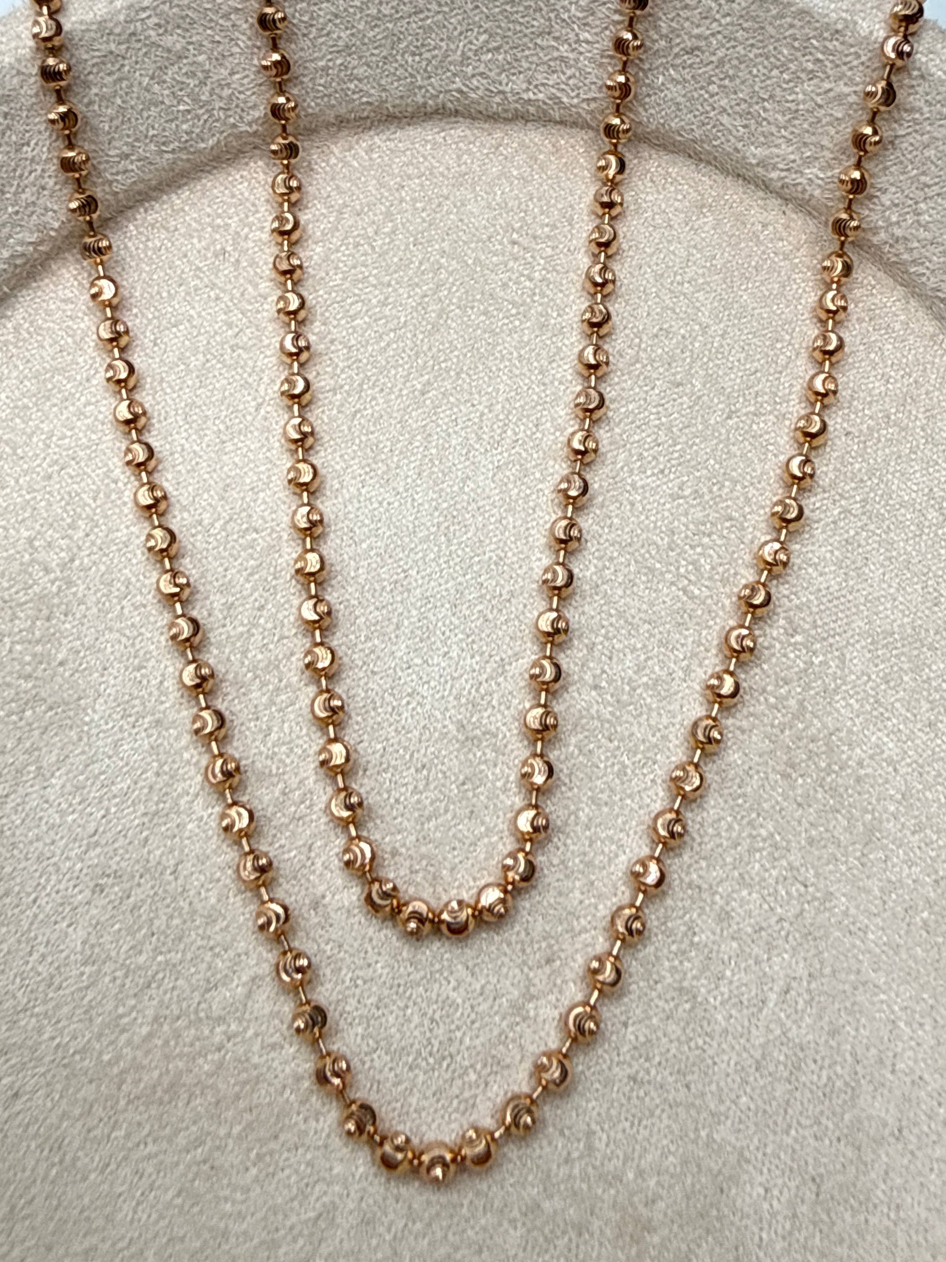 Cadena militar diamantada luna oro amarillo 18k 7,85 gr / 1,94 mm / 60 cm