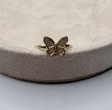 Anillo mariposa oro amarillo 18k / talla 6 1/2 / 0,97 gr / 1,62 mm