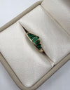 Anillo corona circón verde oro amarillo 18k / talla 6 / 2,06 gr