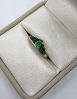 Anillo corona circón verde oro amarillo 18k / talla 6 / 2,06 gr