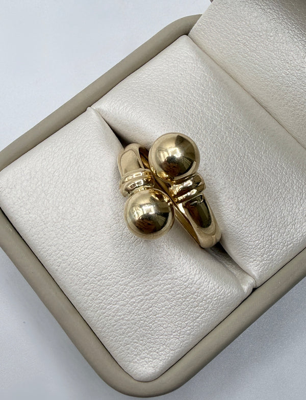 Anillo bola lisa #8 oro amarillo 18k / talla 7 / 2,52 gr