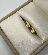 Topos corazoncito circon azul oro amarillo 18k 0,45 gr / 2,82 mm