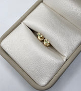 Topos mini corazón circones verdes oro amarillo 18k 0,50 gr / 3,9 mm