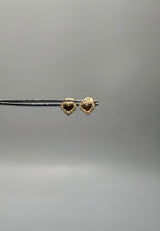 Topos corazón silueta cirones blancos oro amarillo 18k 0,62 Gr / 5,98 mm