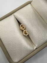 Topos corazón silueta cirones blancos oro amarillo 18k 0,62 Gr / 5,98 mm