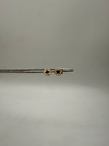 Topos circulo de circón azul y blanco oro amarillo 18k 0,60 Gr / 4,7 mm